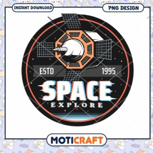 Explore Space Design PNG Instant Download for Crafts