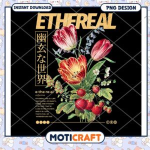 Ethereal Floral PNG Design Instant Download for Decor