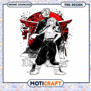 Epic Anime Character Illustration PNG Instant Download Art