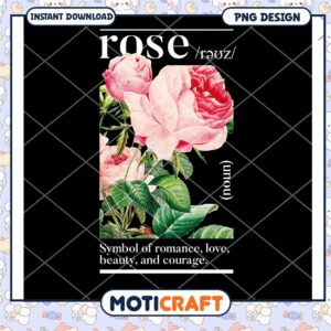 Elegant Rose PNG Design Instant Download Art Printable