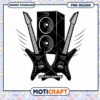 Dynamic Music Show Design with Guitars and Speaker PNG