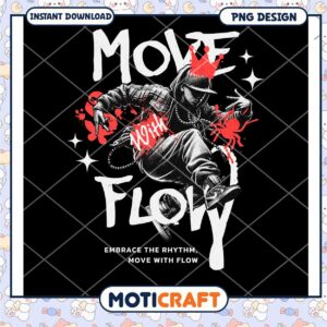 Dynamic Move with Flow PNG Design for Creative Projects