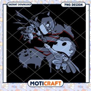 Dynamic Cartoon Superheroes Battle PNG Design Download