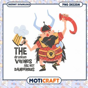 Drunken Viking Themed PNG Design for Instant Download