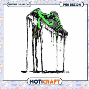 Dripping Graffiti Sneaker PNG Design for Instant Download
