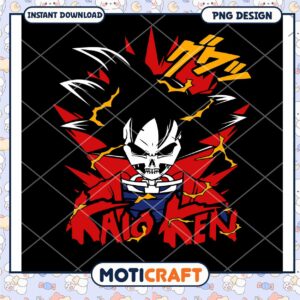 Dragon Power Kaioken PNG Design Instant Download Art