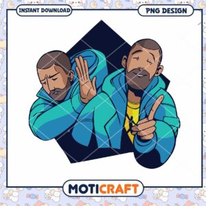 Drake Inspired Illustration PNG Instant Download Design