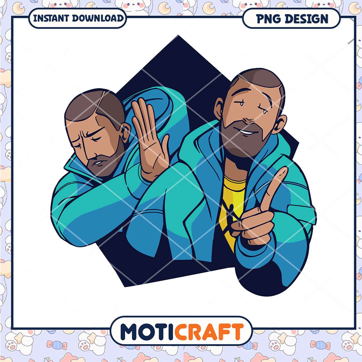 Drake Inspired Illustration PNG Instant Download Design Drake Inspired Illustration PNG Instant Download Design