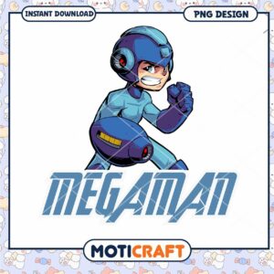 Downloadable Mega Man PNG Design for Instant Use