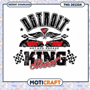 Detroit Hot Rod Garage King Street PNG Design Download