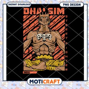 Dhalsim Street Fighter PNG Art Instant Download Design