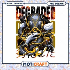 Degraded Octopus Graphic Design for Instant Download PNG
