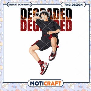 Degraded Anime Character Design Instant Download PNG File
