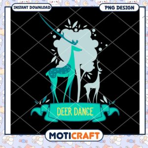 Deer Dance Artistic PNG Design for Instant Download