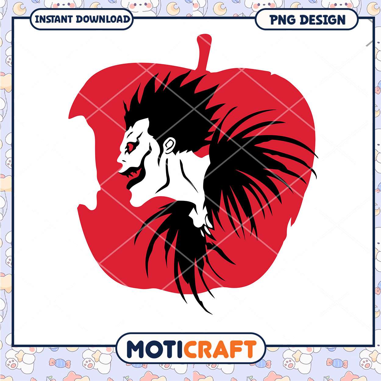 Death Note Inspired Red Apple PNG Design for Download Death Note Inspired Red Apple PNG Design for Download