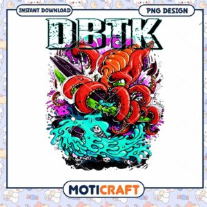 DBTK Colorful Octopus Design for Instant Download PNG