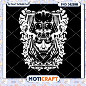 Darth Vader Vintage Style PNG Design Instant Download Art
