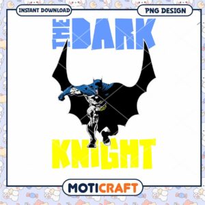 Dark Knight Batman PNG Design for Instant Download Art
