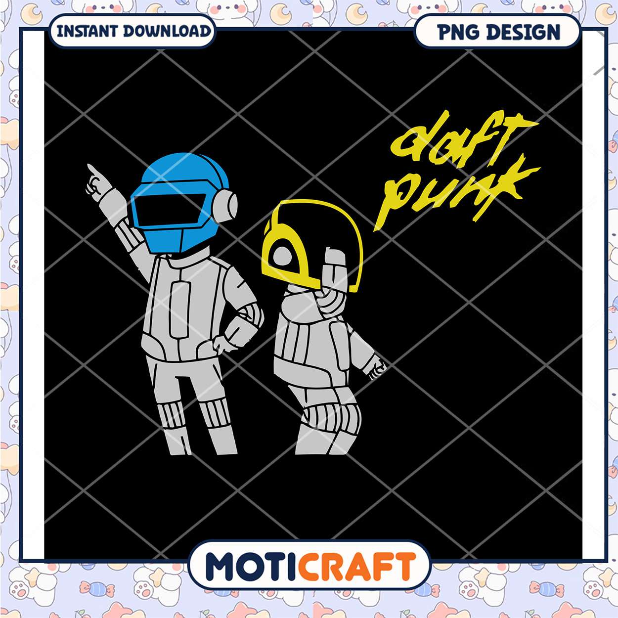 Daft Punk PNG Design Instant Download for Fans and Artists Daft Punk PNG Design Instant Download for Fans and Artists