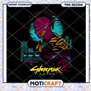 Cyberpunk 2077 Digital Art PNG Modern Retro Design Download