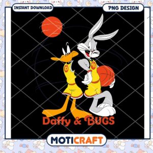 Daffy and Bugs Basketball PNG Digital Download Design