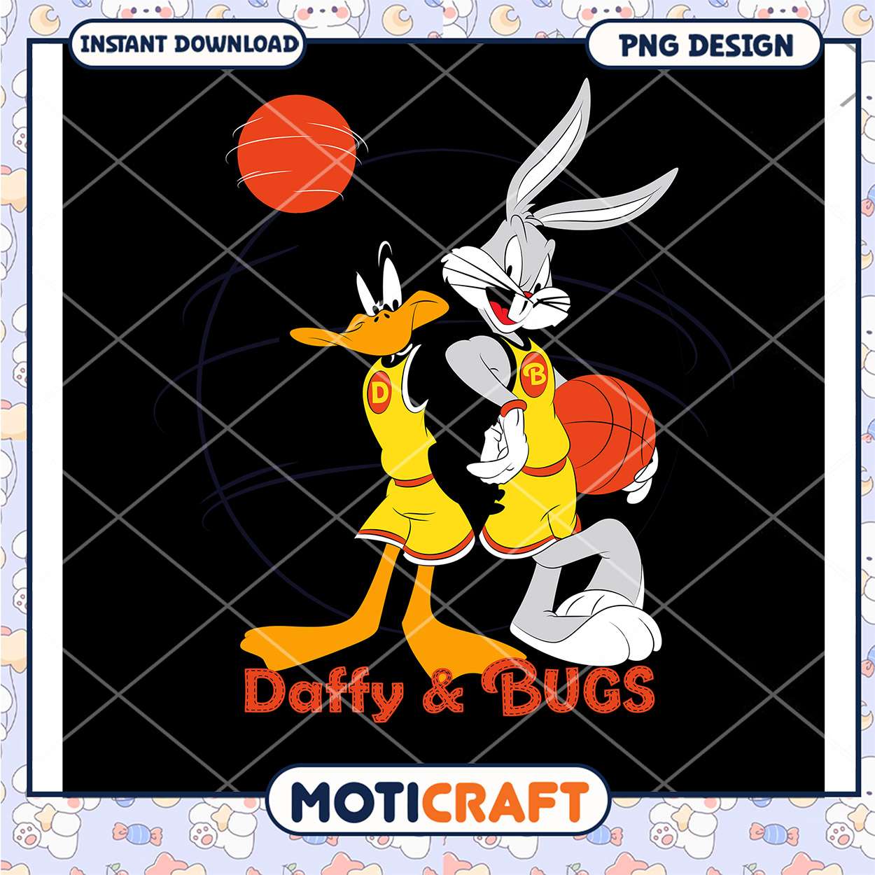 Daffy and Bugs Basketball PNG Digital Download Design Daffy and Bugs Basketball PNG Digital Download Design