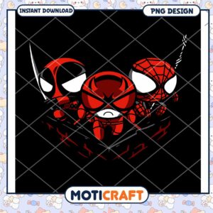 Cute Superhero Characters PNG Design for Instant Download