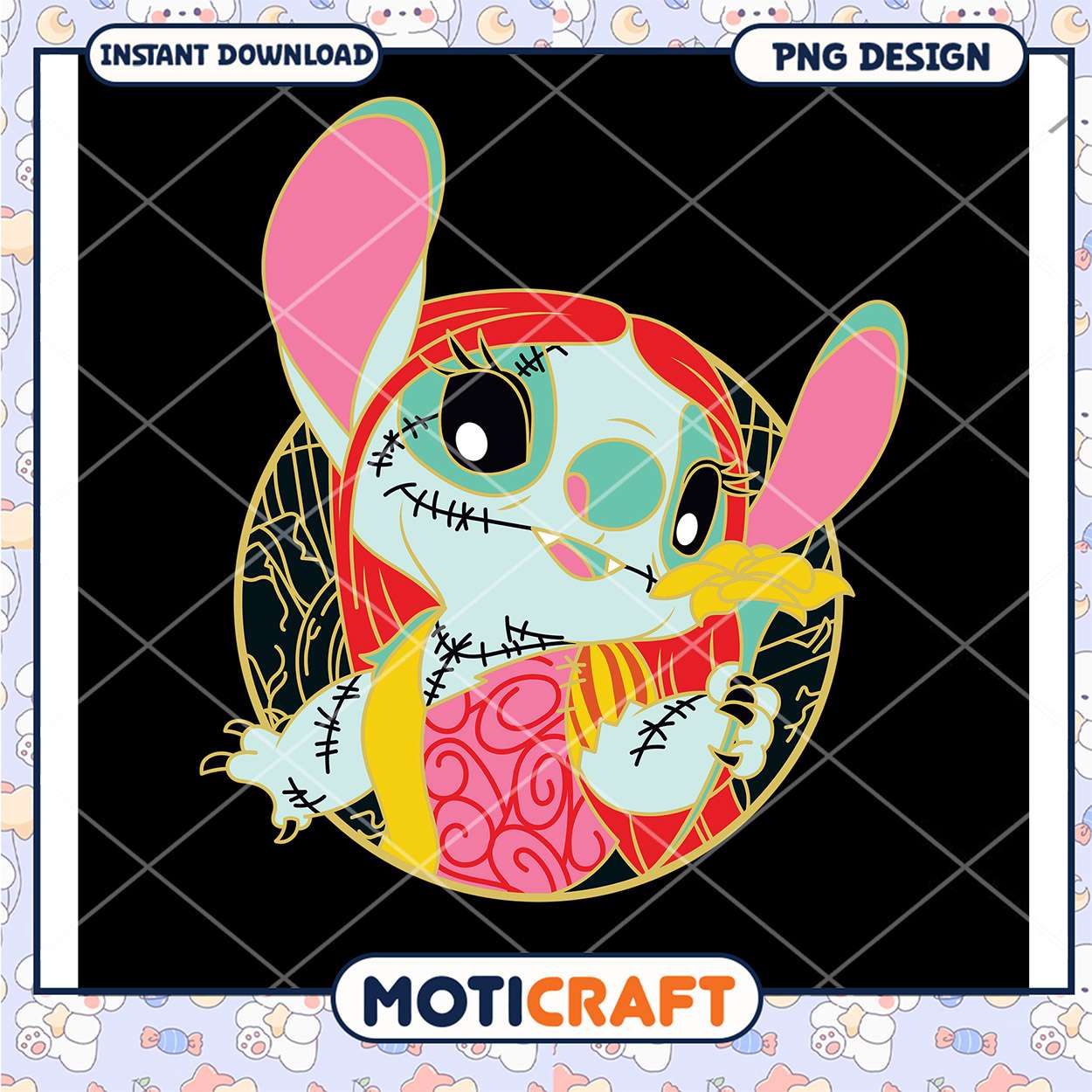 Cute Stitch Inspired PNG Design for Instant Download Art Cute Stitch Inspired PNG Design for Instant Download Art