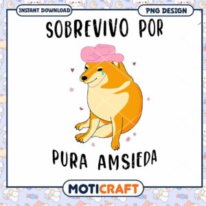 Cute Shiba Inu Design Sobrevivo Por Pura Amsieda PNG File