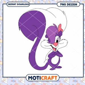 Cute Purple Cartoon Squirrel PNG Instant Download Design