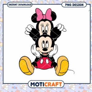 Cute Mickey and Minnie Mouse PNG Design for Instant Download