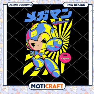 Cute Megaman PNG Graphic for Instant Download Design