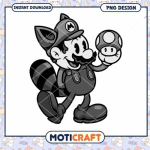 Cute Mario Character PNG Design for Instant Download