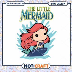 Cute Little Mermaid PNG Design for Instant Download Art