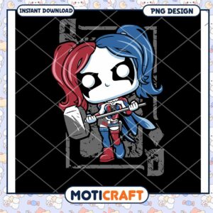 Cute Harley Quinn PNG Design for Instant Download Art