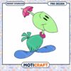 Cute Green Character with Umbrella PNG Digital Download Design