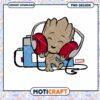 Cute Groot Listening to Music PNG Instant Download Design 2 Cute Groot Listening to Music PNG Instant Download Design
