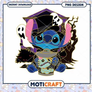 Cute Ghostly Stitch PNG Design for Instant Download