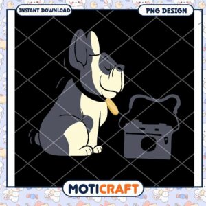 Cute Dog with Camera PNG Instant Download Design Art 50 Characters