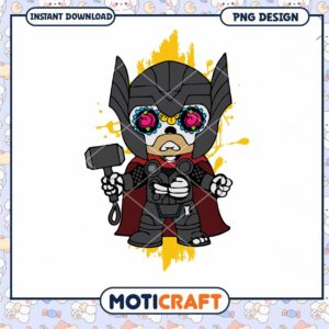 Cute Dog Thor Character PNG Instant Download Design File