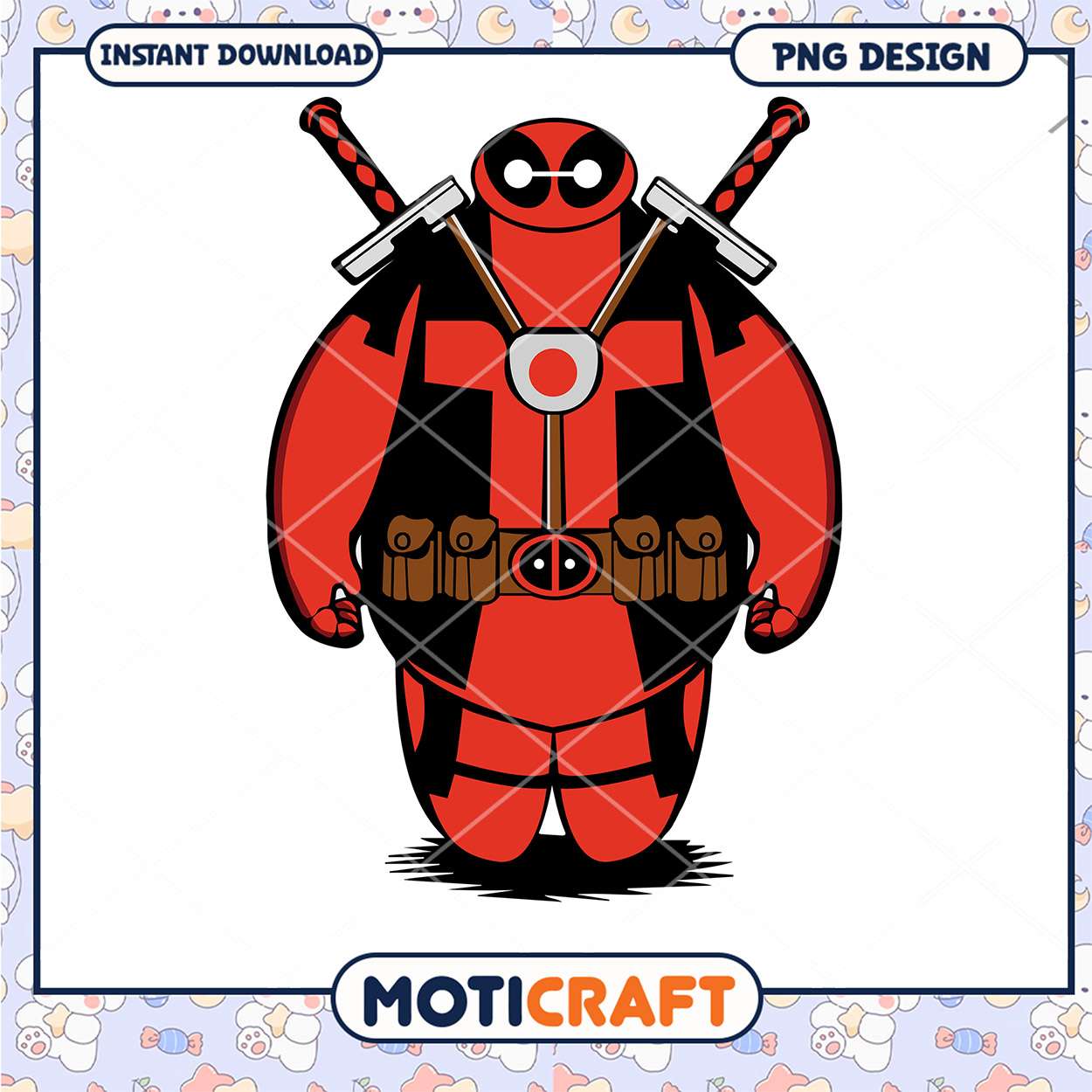 Cute Deadpool Inspired PNG Design for Instant Download Cute Deadpool Inspired PNG Design for Instant Download