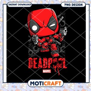 Cute Deadpool PNG Design for Instant Download Art Print
