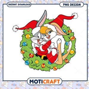 Cute Christmas Bunny PNG Design for Instant Download Gifts