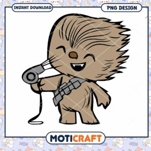 Cute Chewbacca PNG Design for Instant Download Art