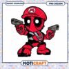Cute Cartoon Deadpool Style Mario PNG Design for Download