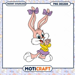 Cute Cartoon Bunny PNG Instant Download Design for Crafts