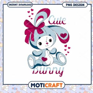 Cute Bunny PNG Design for Instant Download Decor Ideas