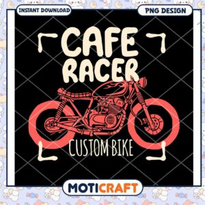 Custom Cafe Racer Bike Design Instant Download PNG Art