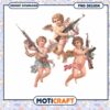 Cupid Angels with Guns PNG Instant Download Design