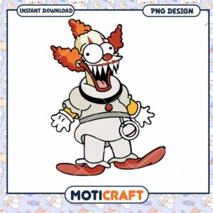 Creepy Clown PNG Instant Download Fun Design for All Ages